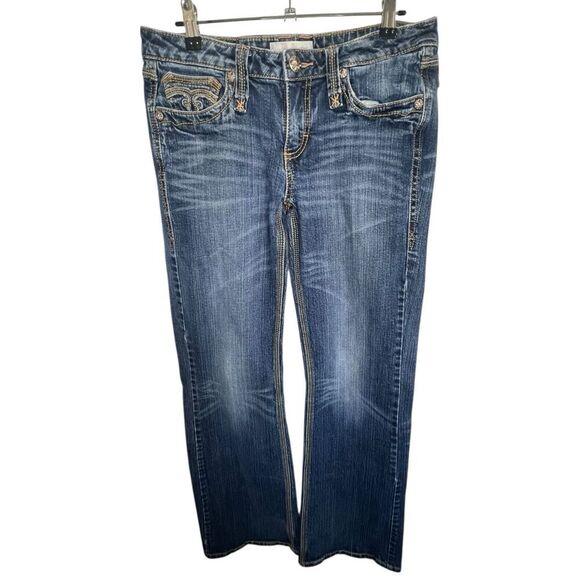 Twenty X Houston Low Rise Bootcut Denim Jeans With Stitching On Pockets - Picture 1 of 7